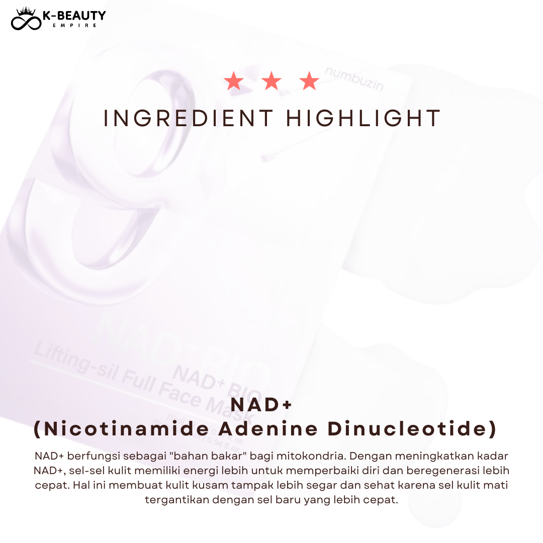 [Numbuzin] No 9 NAD Bio Lifting Full Cover Facial Mask (4 PCS) + Lifting Band