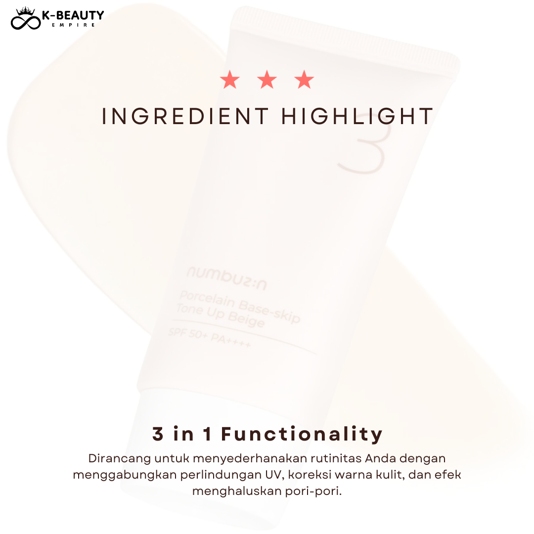 [Numbuzin] No. 3 Porcelain Skin Base Tone Up Beige 50ML