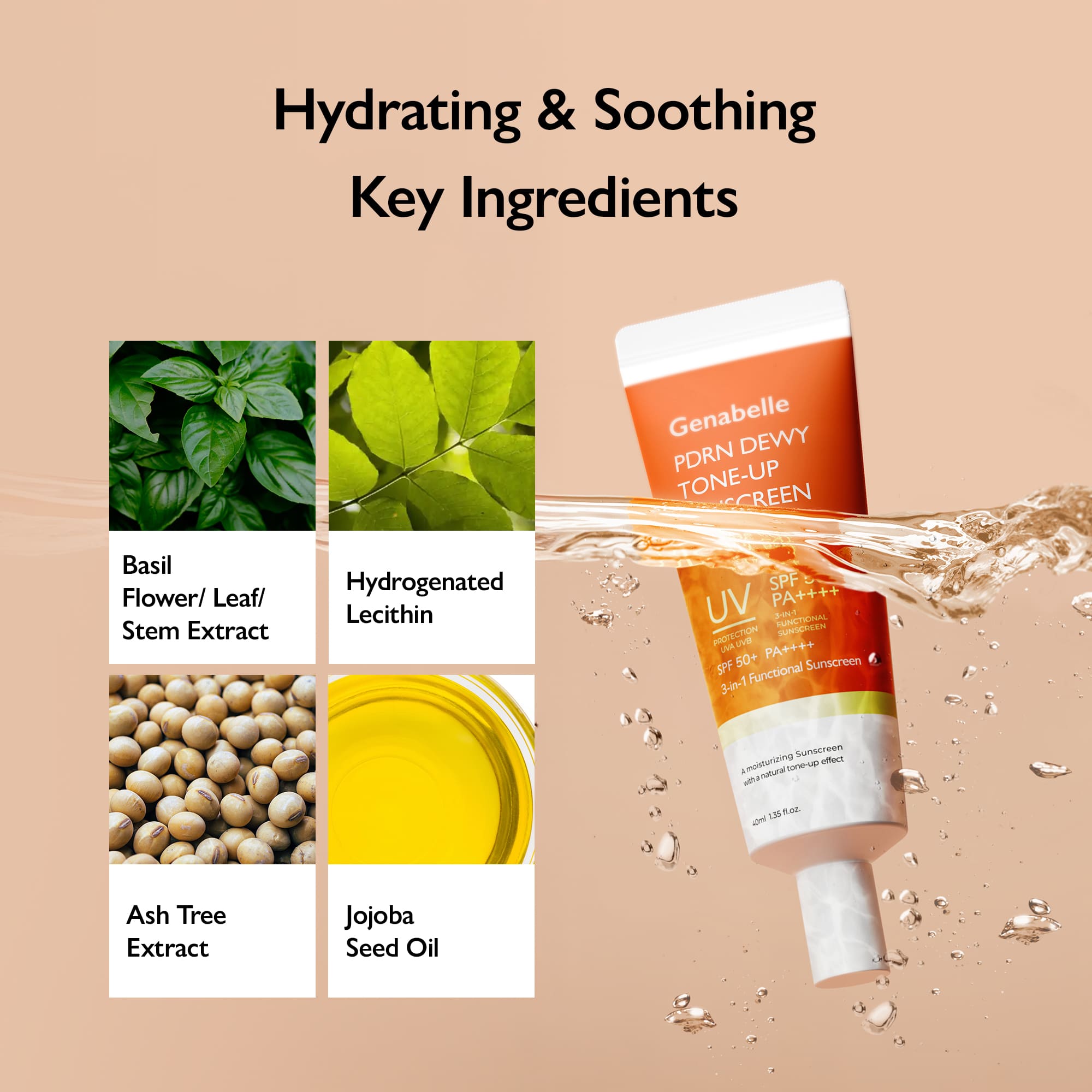 [Genabelle] PDRN dewy toneup sunscreen (40ML) SPF 50+ PA++++