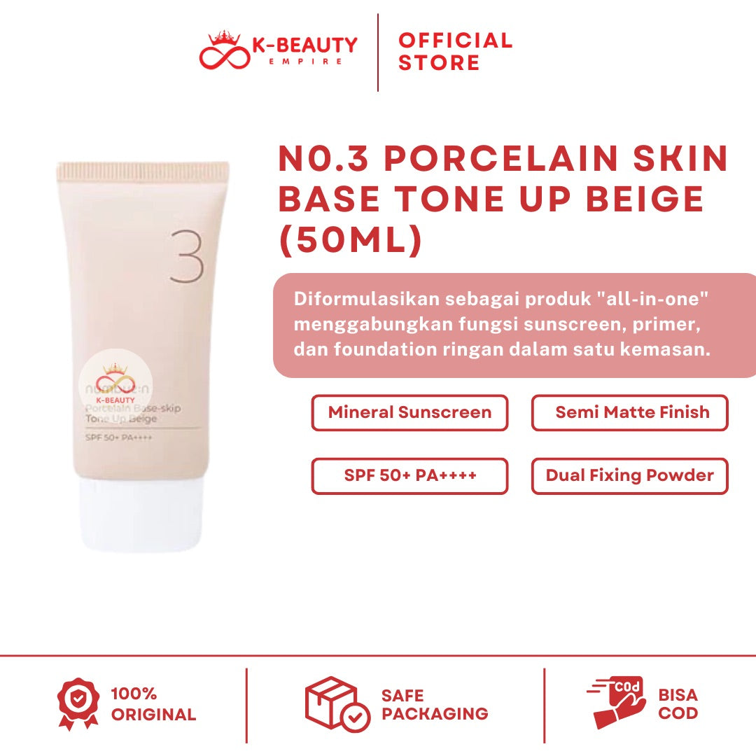 [Numbuzin] No. 3 Porcelain Skin Base Tone Up Beige 50ML